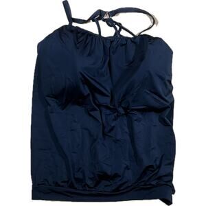 XXL Tankini Swim Top Black Strappy Back Plus Size Womens Bathing‎ Suit Swimwear